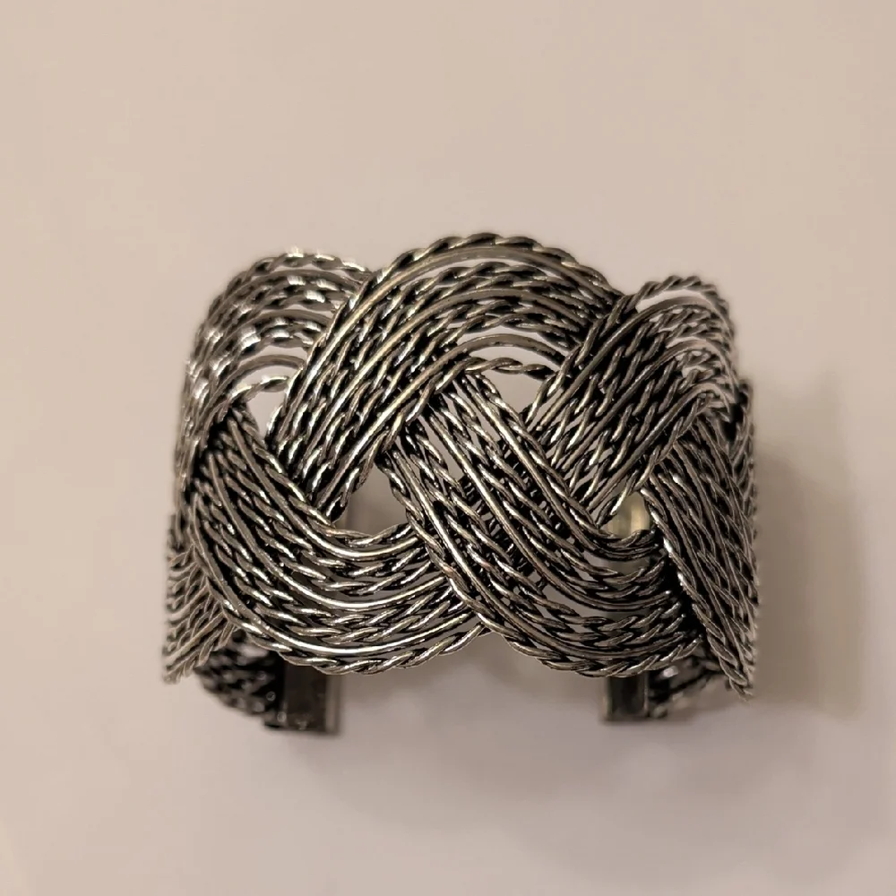 Vintage Silver Tone Braided Bracelet